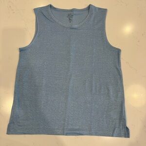 NWOT : J Crew Linen Boxy Sleeveless Tee Light Blue XS